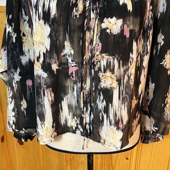 NWT IRO Anite Black & Grey Print 100% Silk Blouse Sz-M/38 - Picture 3 of 10